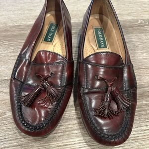 Cole Haan Men's Burgundy Leather Tassel Loafers